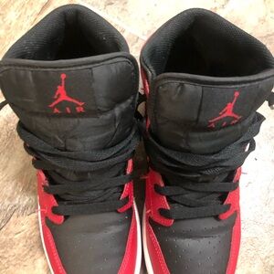 Jordan Black and Red High-Top Sneakers
